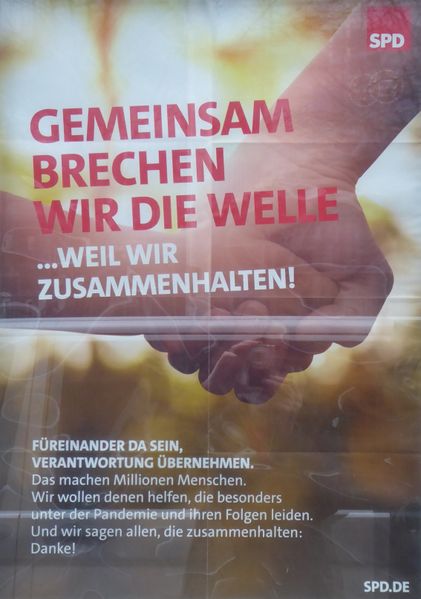 Datei:SPD Plakat Gemeinsam brechen wir die Welle.JPG